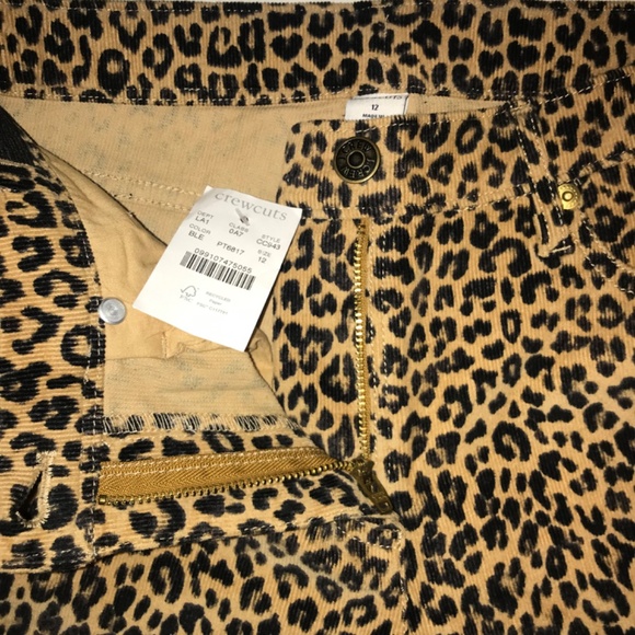 NWT Jcrew Girls Wide Leg Flare Leopard Print Corduroy Pants Trouser Thin Wale 12 - Picture 4 of 11